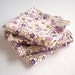 Childrens Organic Napkins - Organic Cotton, Eco Friendly - Washable, Reusable - Set of Four - Purple Flowers