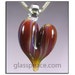 SALE - Earth Tones Glass Heart Pendant - Boro Lampwork Necklace Focal - Hand Blown Glass Jewelry (3038)