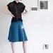 Womens Knee Length Teal Blue A-line skirt - Catching the Dragonfly - size Large