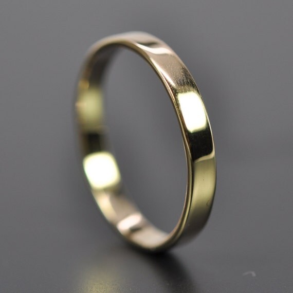 Yellow Gold Ring 18K Yellow Gold Ring 3mm Wedding Band for