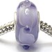Glass Lampwork Beads - Large Hole Light Purple w/Dot Rondelle Bead - SC10073