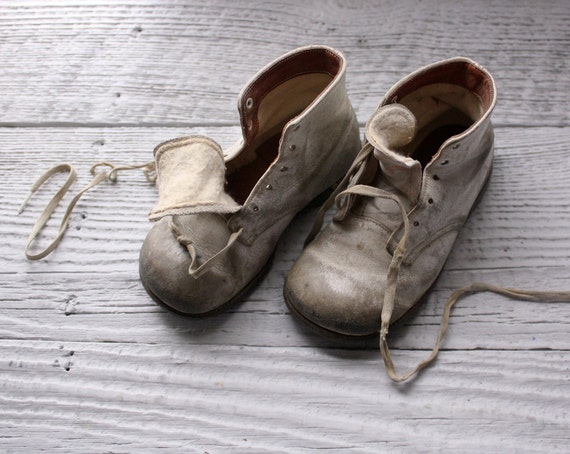 Vintage Leather Baby Shoes