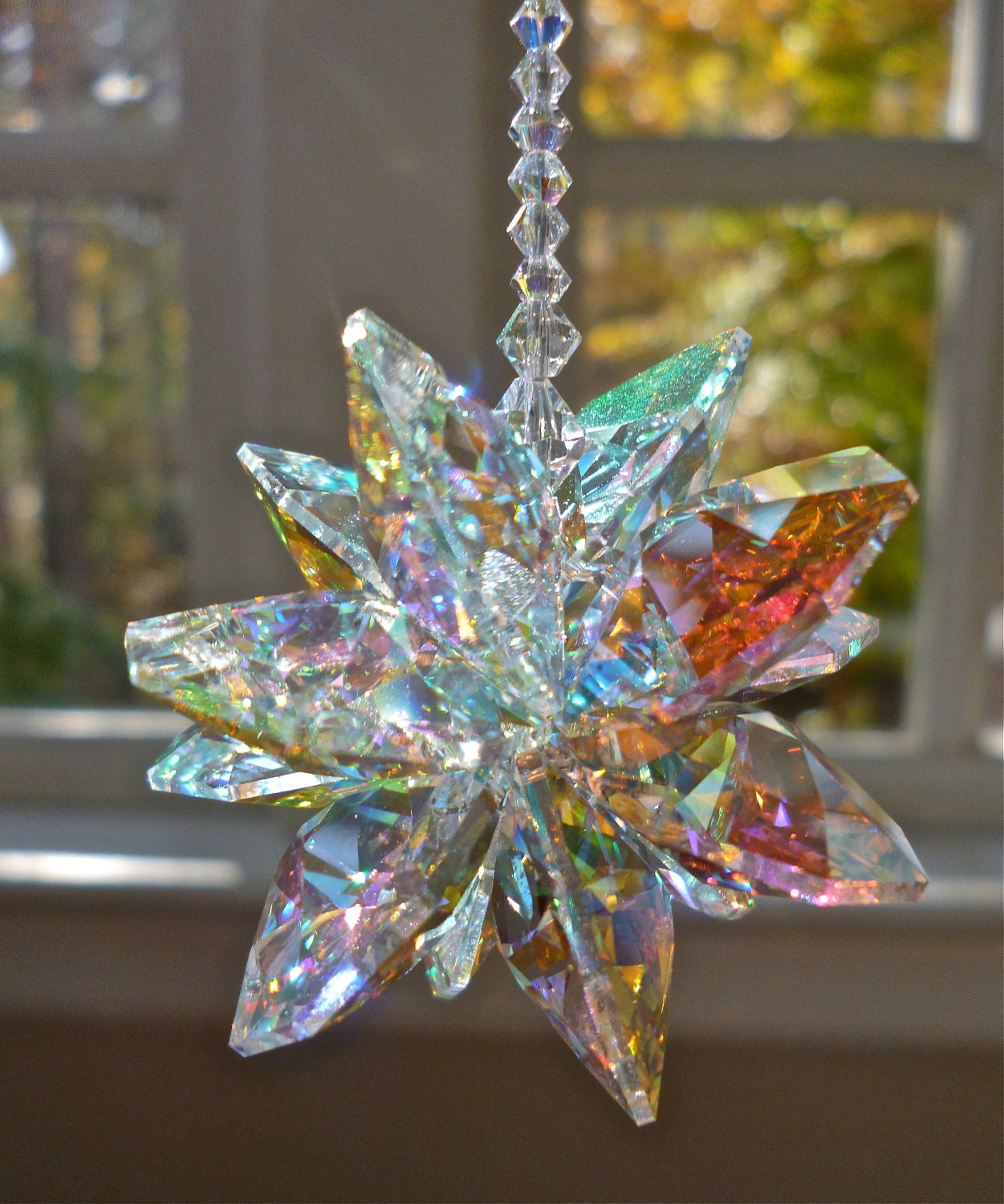 Large Crystal Cluster Suncatcher Swarovski Aurora Borealis