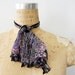vintage 50s Silk Accordian Pleated Tulip Floral Print Ladies Neck Tie Ascot