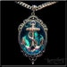 Aqua Anchor Pendant Necklace Punk Rockabilly Nautical Sailor