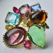Watermelon Rhinestone and Cabachon Brooch