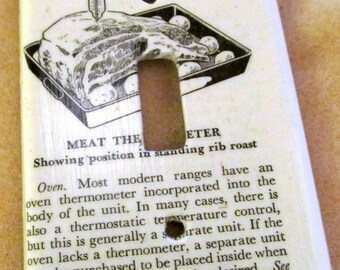 vintage culinary dictionary MEAT THERMOMETER light switch plate