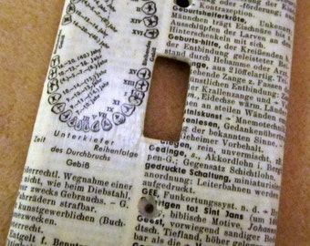 vintage GERMAN dictionary UNTERKIEFER (mandible) light switch plate