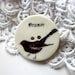 Handmade Blackbird Design Porcelain Sew on Button