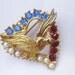 Vintage Brooch: Rhinestone Heart Eagle Americana