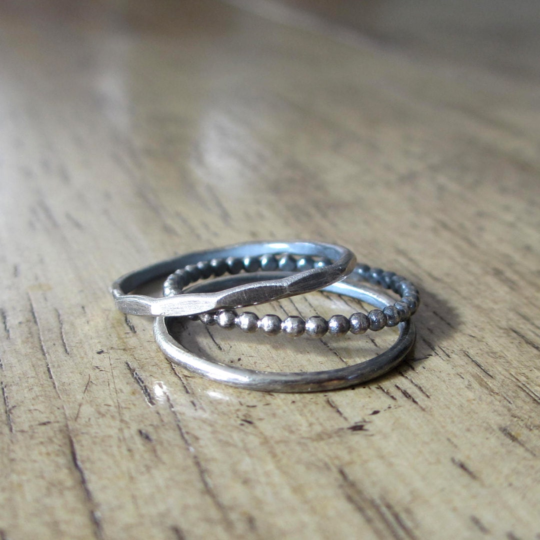 Sterling Silver Stacking Rings Trio