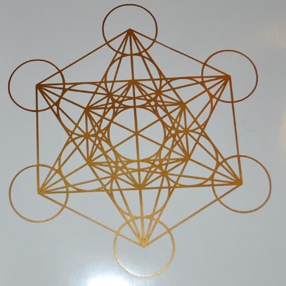 Metatron's cube sacred geometry copper vinyl decal