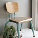 RESERVED / child's school chair / plywood & aqua metal