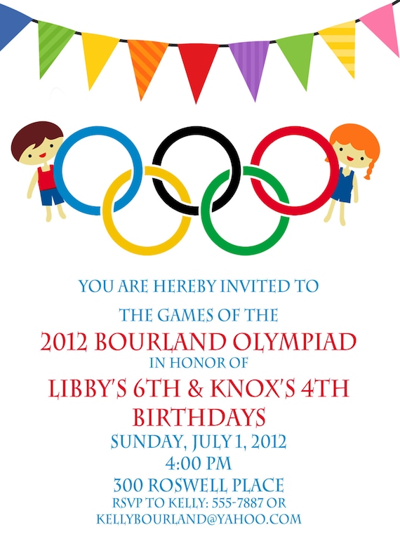 Olympic Themed Invitations 2