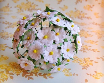White Blossoms Vintage style Millinery Flower Bouquet - for decorating, gift wrapping, weddings, party supply, holiday