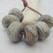 Lampwork Beads - Handmade Glass Beads - Etched Streaky Gray & Silver