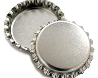 50 Chrome Bottlecaps Bottle Cap Bottlecap Caps Silver Embellishment Craft Blank