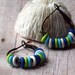 Summer Hoops - Nautical Colors Earrings - Royal Blue, Turquoise Blue, White, Lime Green - Rubber O Rings