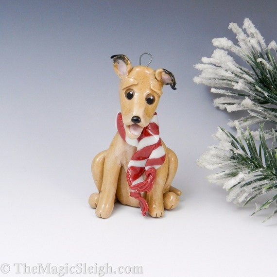 greyhound ornament christmas scarf porcelain greyhound ornament christmas scarf porcelain
