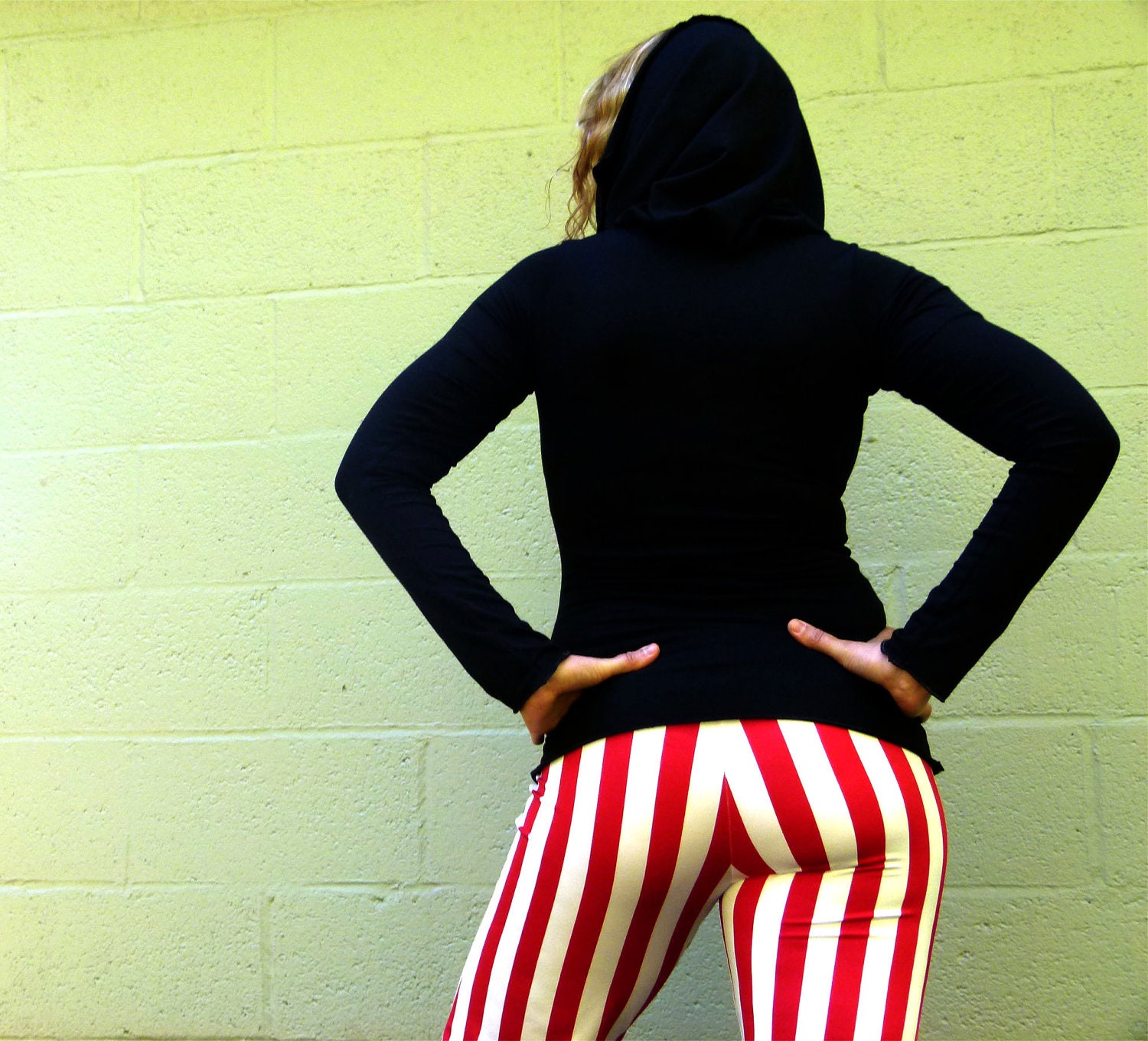 black red striped pants