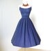 vintage 1950's dress ...delightful POLKADOT PINWHEEL PIQUE blue and white cotton nautical novelty full skirt pin-up summer sun dress