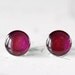 Gypsy Rose Resin Stud Earrings - Deep Violet Burgundy Red Shimmer Post Earrings