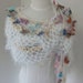 bits and pieces hand crocheted scrappy raggy ribbon lace extra long scarf