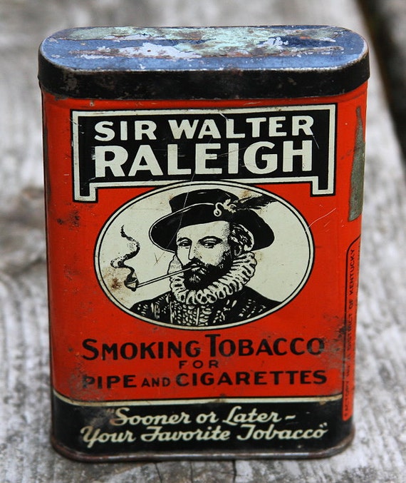 Sir Walter Raleigh Smoking Tobacco Tin Vintage Antique
