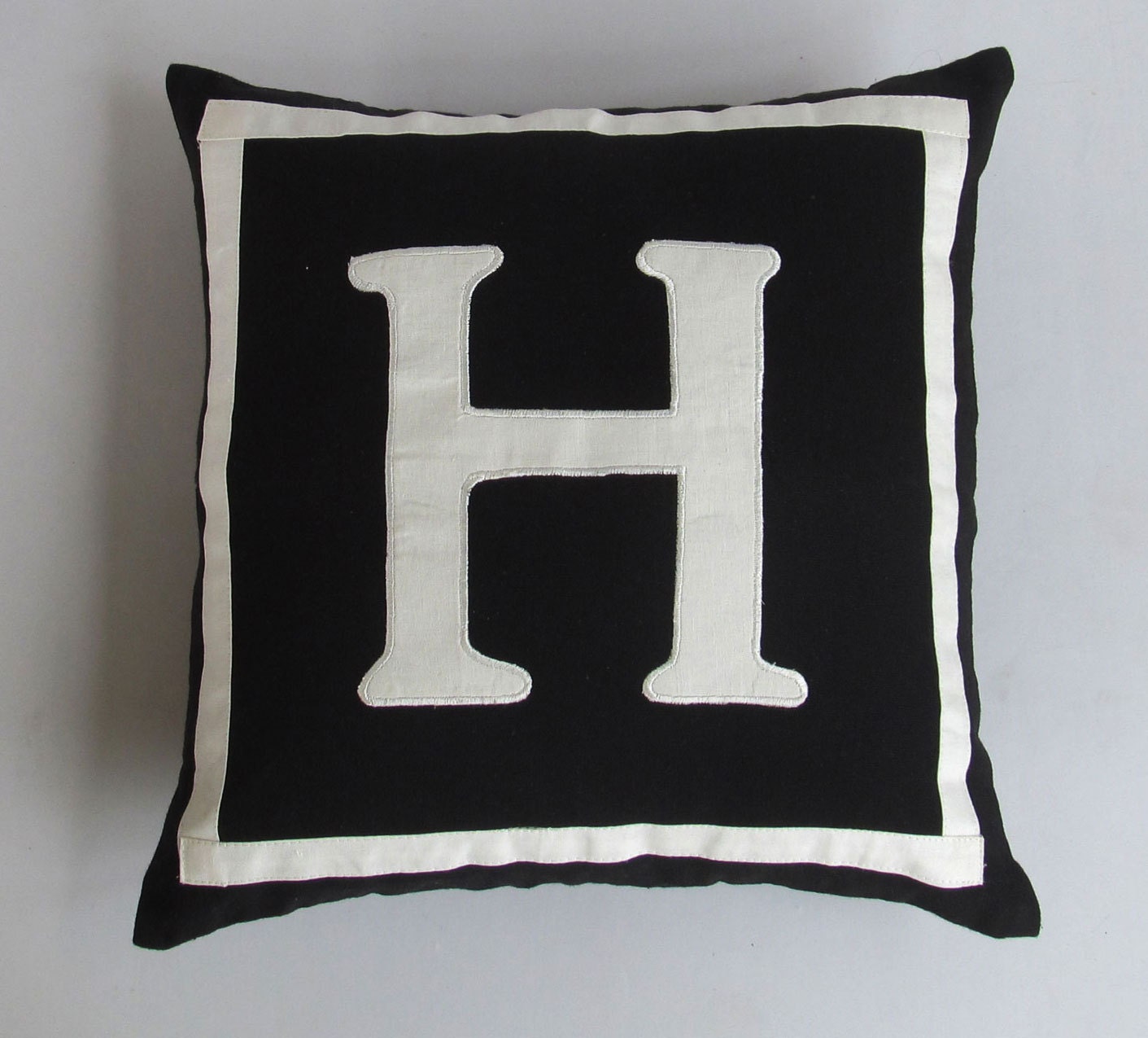 cover photos letter h white black pillow inch cover monogram Letter and H 16 IN