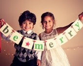 christmas garland Be Merry photoprop banner Il_170x135