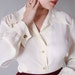 Vintage 1940s Rayon Blouse with French Cuffs