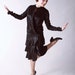 RESERVED Vintage 1920s Dress - Black Silk Charmuese Ruffled Flapper Cocktail Dress