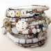 Maidely Lake. White Victorian Tribal Gypsy Assemblage Bangle Stack.