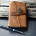 Big Tree & bird MiniBook A7 Tan leather