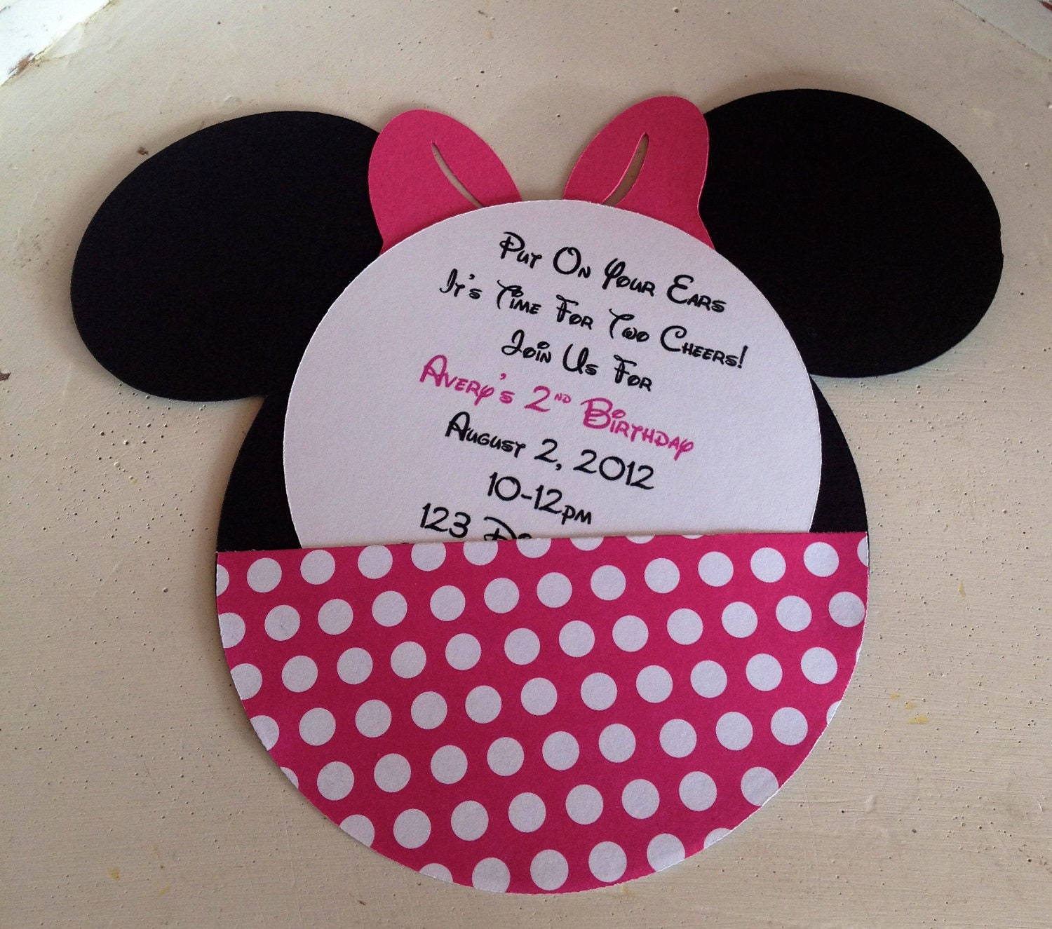 Custom Minnie Mouse Birthday Invitations 1