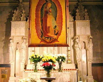 5x7 GUADALUPE Shrine -Original Fine Art Photograph- Stunning- St Patrick's Cathedral, NYC