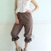 60s 70s Floral Print Ruffle Lace Bloomers Bottom Pants SMALL MEDIUM S M Boho Hippie
