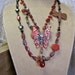 on hold SOULFUL FLIGHT: Day of the Dead Skull Butterfly in Ruby Reds Statement Vintage Assemblage Necklace
