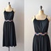 70s jersey dress / black 1970s wrap dress / Chiclet dress