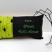 RESERVED for Angela -Hand embroidered spider pillow for Halloween in black and green "run shout flail about", Ready to ship