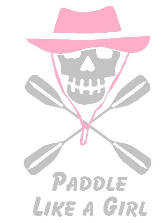 Kayak Skull Paddle Like A Girl Ladies Cap by StickersByDesign