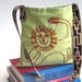 RESERVED - Organic Messenger Bag - Kids Hip Bag Hand Embroidered Lion on Eco Friendly Green Cotton Canvas