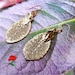 Real Leaf Earrings, Rose Leaves, Small. 24 Gold Dipped, Anti allergy wires