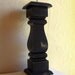Tall Distressed Black Wood Architectural Pedestal Candle Holder