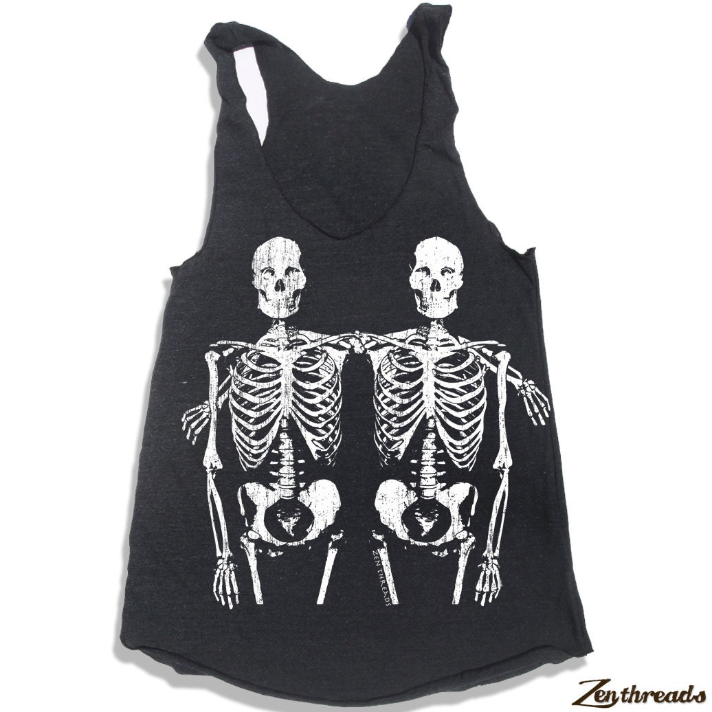 Womens SKELETONS american apparel Tri-Blend by ZenThreads on Etsy