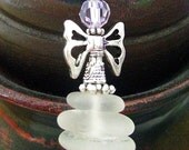 Seaglass Fairy Suncatcher, Christmas Ornament, Rear View Mirror Charm or Pendant