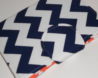 Kindle Paperwhite Case Nook Cover Nexus 7 Zig Zag Navy Chevron eReader Cover Auburn Virginia Chicago Bears