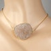 Large Druzy Necklace Sand Beige Druzy Crystal Choker Necklace Bold Druzy Statement Necklace Beach Wedding