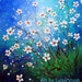 Original Abstract Painting HUGE 36 by 36 Modern Impressionist White Flowers Large Oil Painting DAISY Meadow by Luiza Vizoli