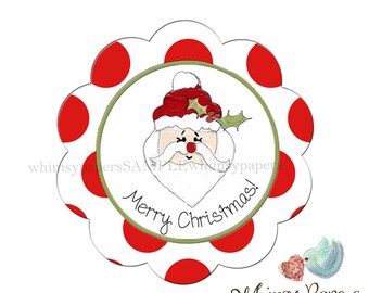 Santa Stickers, Merry Christmas Labels - set of 50